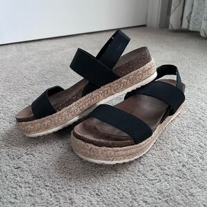 Women's Size 8 Black Platform Espadrille Sandals By Madden Girl